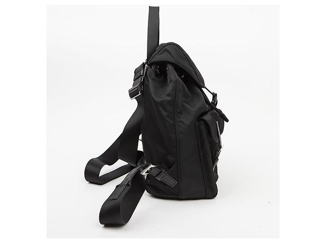 Prada Zaino in nylon con logo triangolare Nero - vista 5