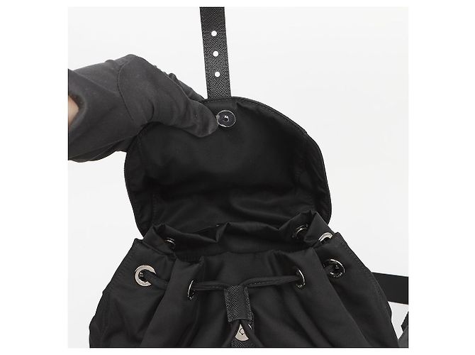 Prada Zaino in nylon con logo triangolare Nero - vista 7