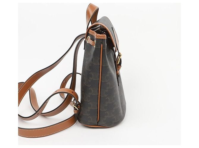 Céline Mini Zaino Triope Polco Canvas Tan - vista 5