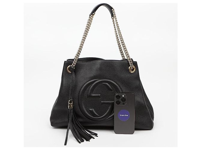 Gucci Borsa a tracolla Soho Tassel Interlocking Nera - vista 9