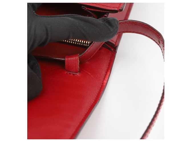 Céline Borsa a spalla Classic Box in pelle di vitello Medium Rossa - vista 10