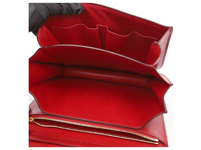 Céline Borsa a spalla Classic Box in pelle di vitello Medium Rossa - vista 11