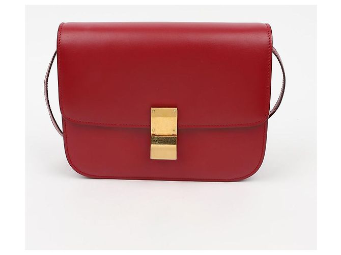 Céline Borsa a spalla Classic Box in pelle di vitello Medium Rossa - vista 2