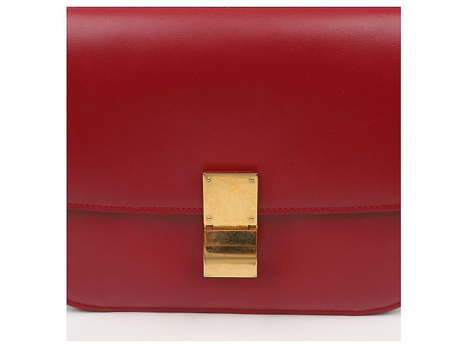 Céline Borsa a spalla Classic Box in pelle di vitello Medium Rossa - vista 3