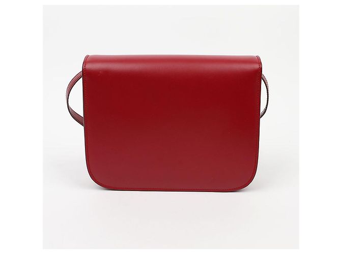 Céline Borsa a spalla Classic Box in pelle di vitello Medium Rossa - vista 4