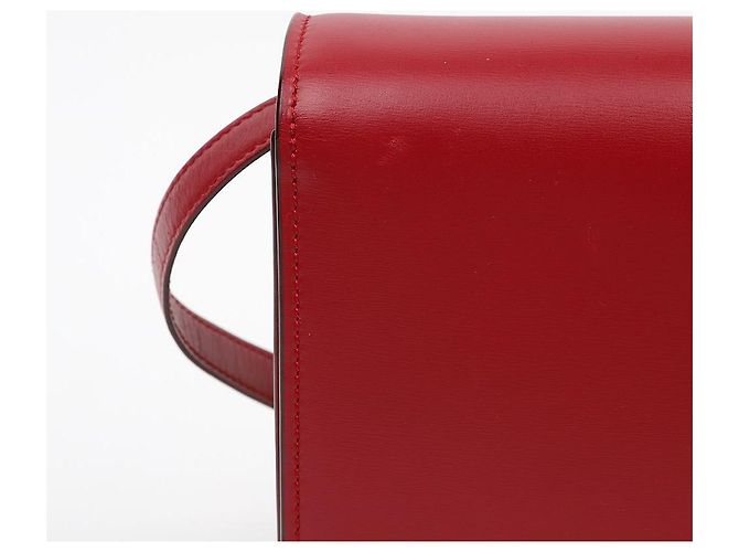 Céline Borsa a spalla Classic Box in pelle di vitello Medium Rossa - vista 5