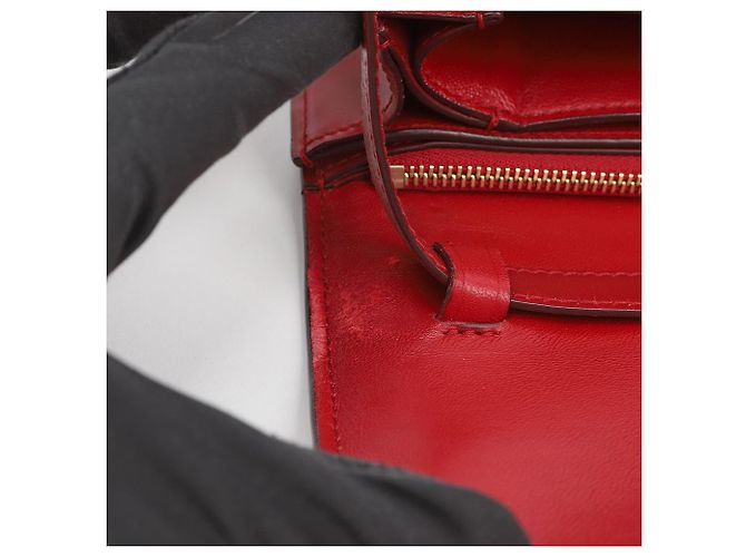 Céline Borsa a spalla Classic Box in pelle di vitello Medium Rossa - vista 9