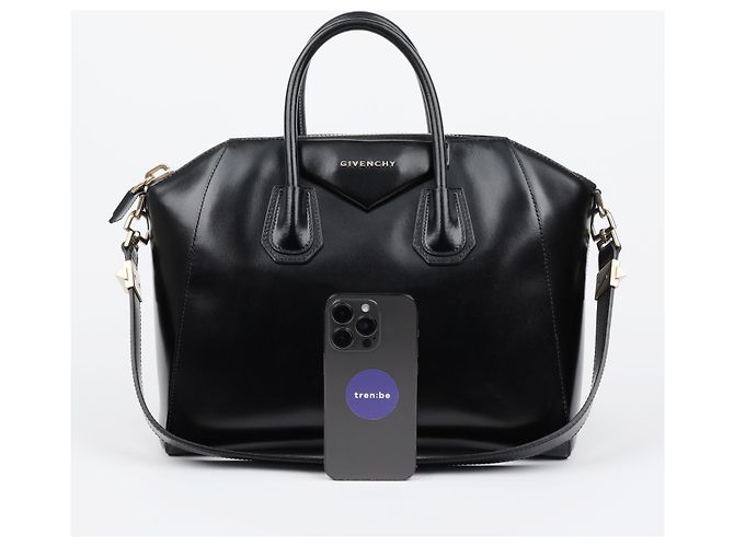 Givenchy Borsa a spalla Antigona in pelle lucida Medium Nera - vista 14
