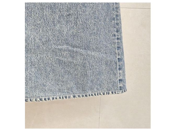 Chanel Pantalones Denim Anchos Washing Blue - vista 9