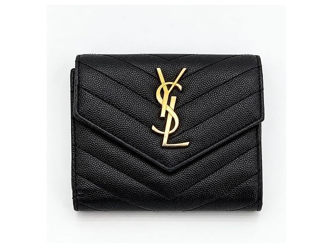 Autre Marque Cartera compacta de piel acolchada Black Gold - vista 2