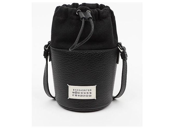 Maison Martin Margiela Borsa a secchiello in micro pelle Nera - vista 2
