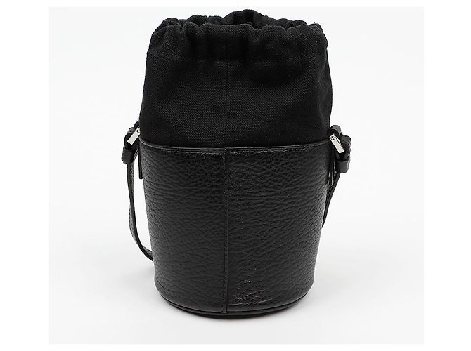 Maison Martin Margiela Borsa a secchiello in micro pelle Nera - vista 4