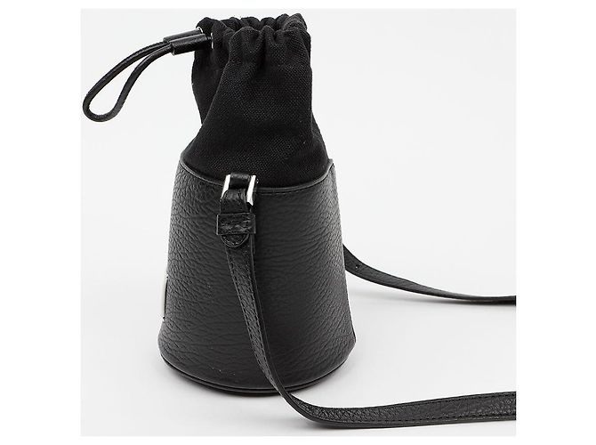 Maison Martin Margiela Borsa a secchiello in micro pelle Nera - vista 5