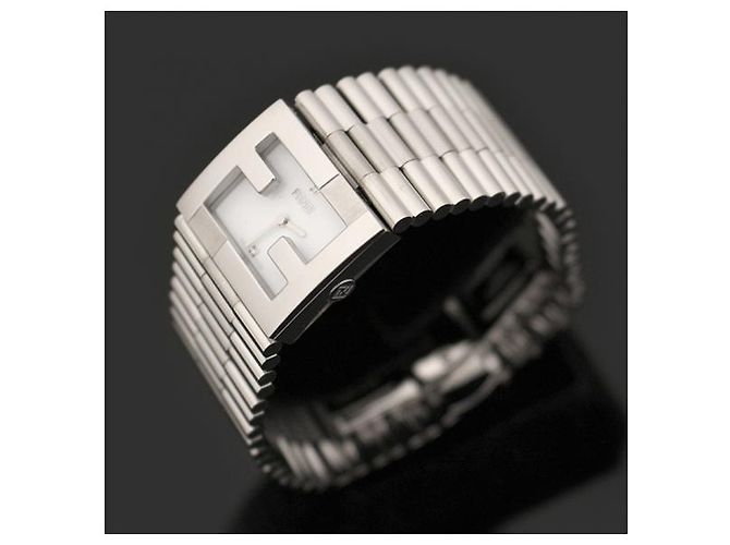 Fendi Relógio pulseira em aço com bezel logo FF e diamantes - vista 2