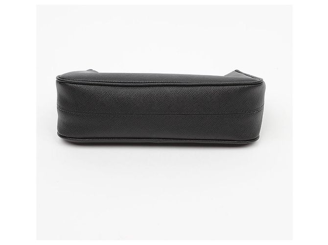 Prada Borsa a tracolla Re-Edition in pelle Saffiano Black - vista 6