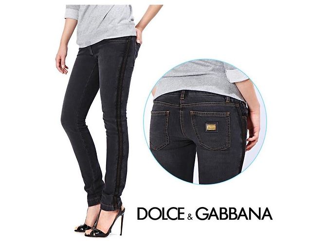 Dolce & Gabbana Pantalones de denim negro lavado - vista 3