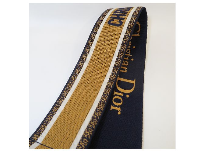 Dior Schultergurt mit Gold Navy gesticktem Logo Limited Edition - Ansicht 2