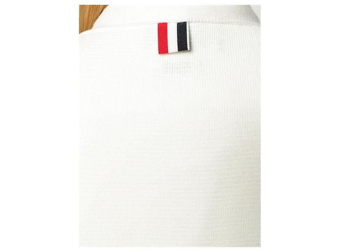 Thom Browne Rebeca clásica de algodón con cuello en V Blanco - vista 13