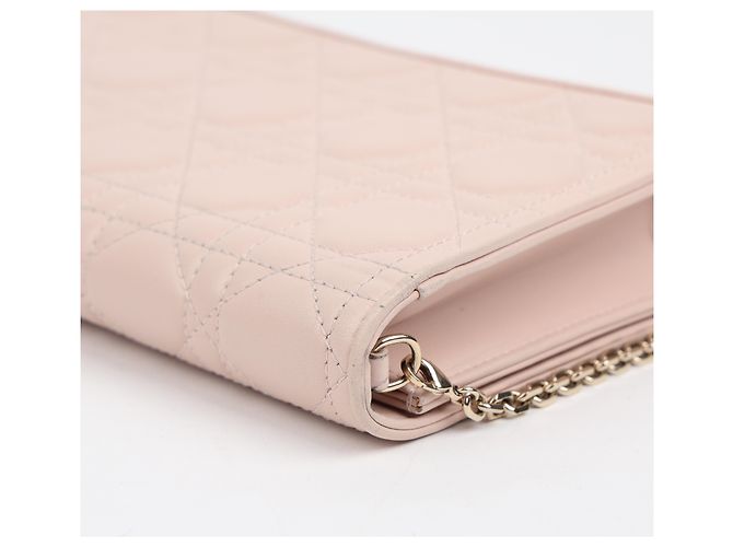 Dior Lady Pouch e borsa a tracolla in pelle d'agnello Cannage Dusty Pink - vista 11