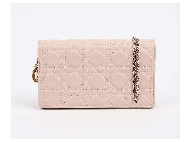 Dior Lady Pouch e borsa a tracolla in pelle d'agnello Cannage Dusty Pink - vista 2