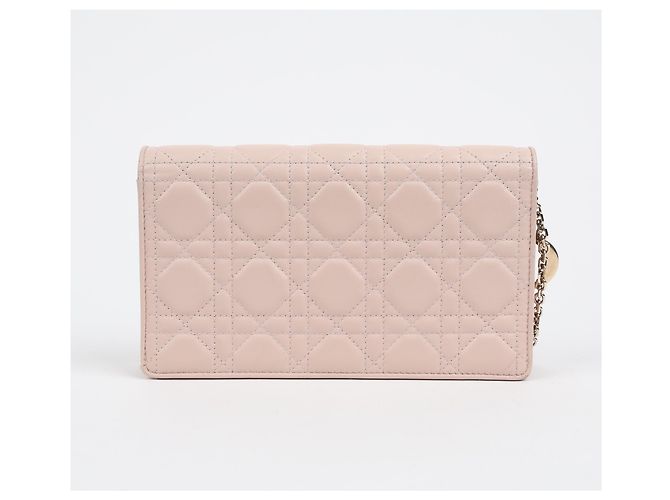 Dior Lady Pouch e borsa a tracolla in pelle d'agnello Cannage Dusty Pink - vista 3