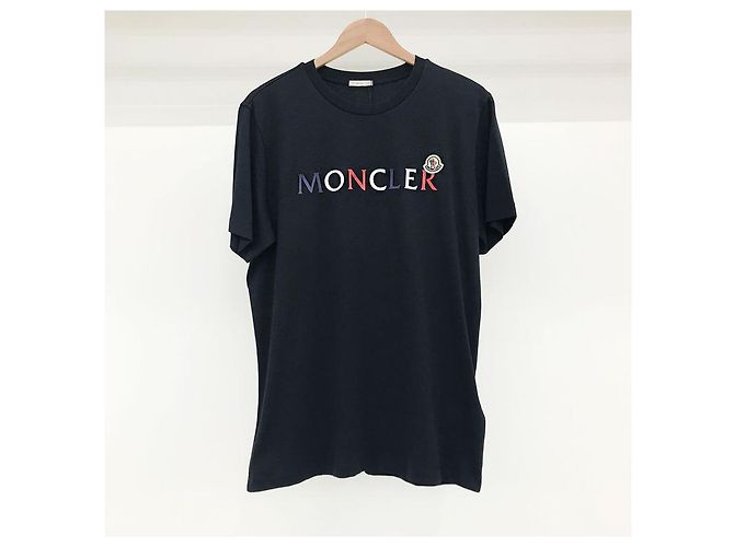 Moncler T-Shirt mit gummiertem Logo-Print Night Blue - Ansicht 5