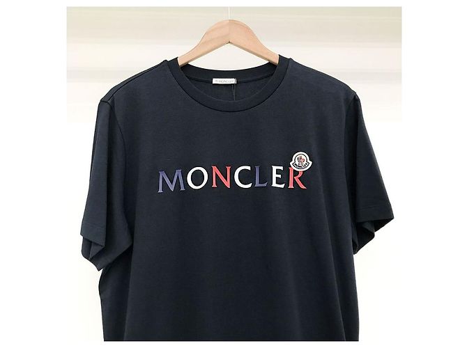 Moncler T-Shirt mit gummiertem Logo-Print Night Blue - Ansicht 8