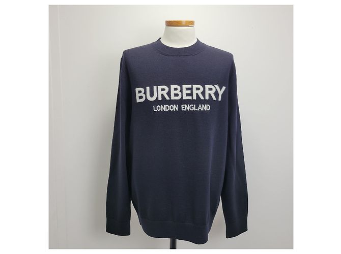 Burberry Wollmisch-Pullover mit Intarsia-Logo Coal Blue - Ansicht 5