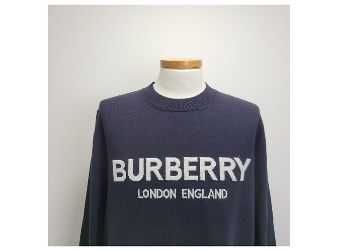 Burberry Wollmisch-Pullover mit Intarsia-Logo Coal Blue - Ansicht 8