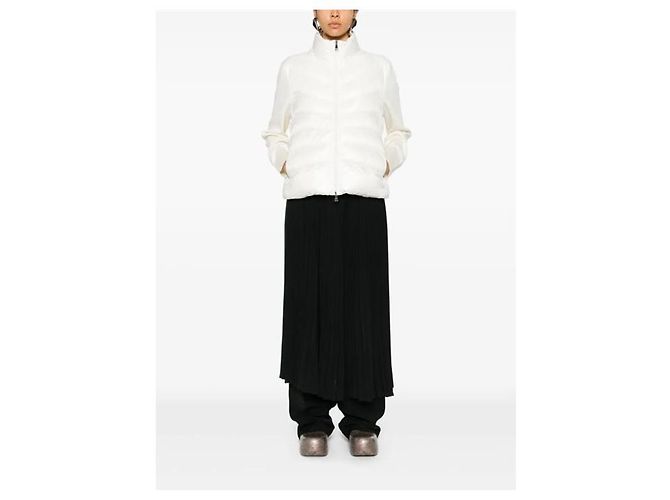 Moncler Cardigã de Lã com Zíper Acolchoado White - vista 11