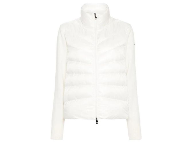 Moncler Cardigã de Lã com Zíper Acolchoado White - vista 7
