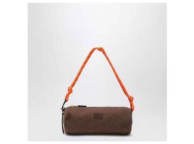 Pochette Miu Miu in gabardine marrone - vista 4