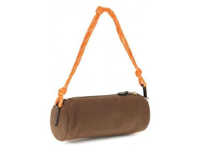 Pochette Miu Miu in gabardine marrone - vista 6
