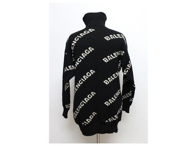 Balenciaga Strickpullover mit halbem Reißverschluss Schwarz - Ansicht 4