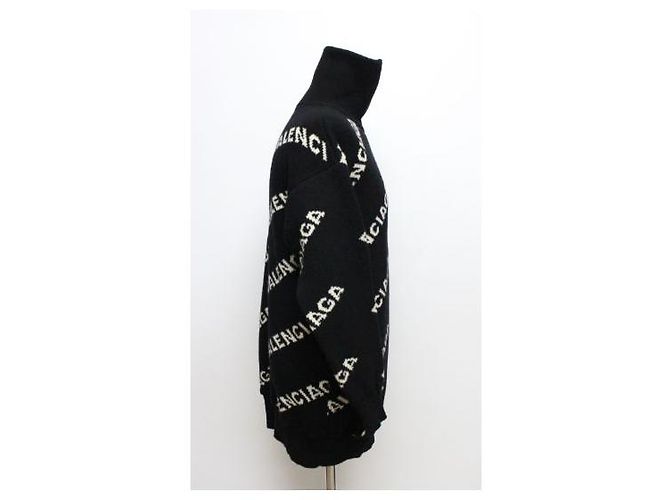 Balenciaga Strickpullover mit halbem Reißverschluss Schwarz - Ansicht 5