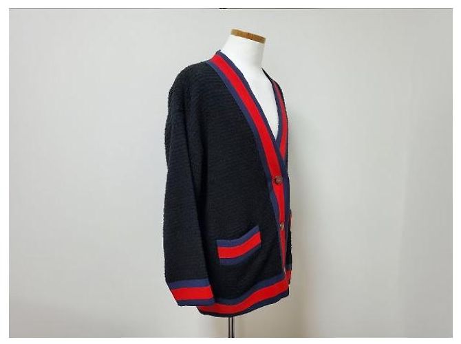 Gucci Web Stripe Wool Knit Cardigan - view 6
