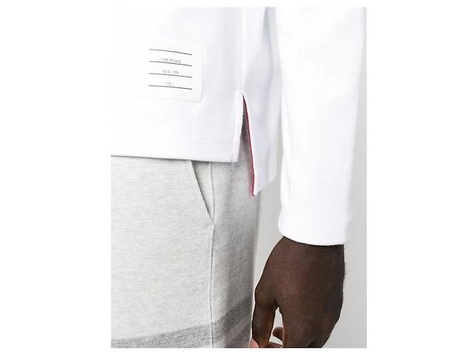 Thom Browne Baumwoll-T-Shirt mit langen Ärmeln Weiß - Ansicht 10