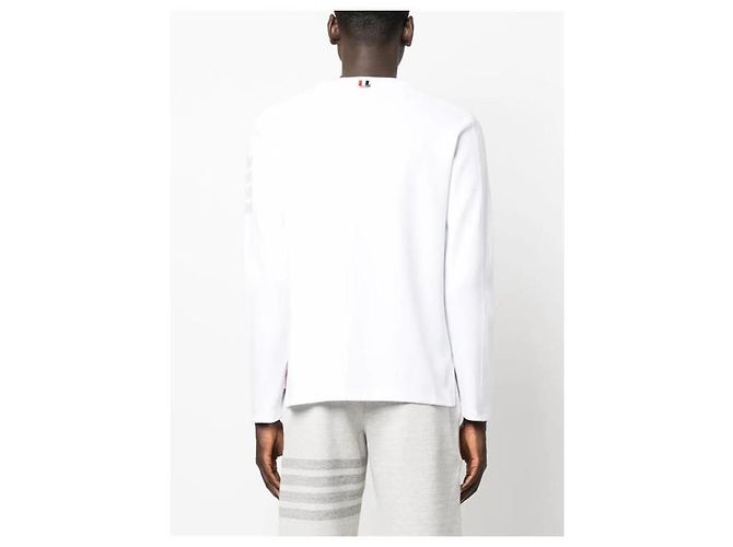 Thom Browne Baumwoll-T-Shirt mit langen Ärmeln Weiß - Ansicht 11