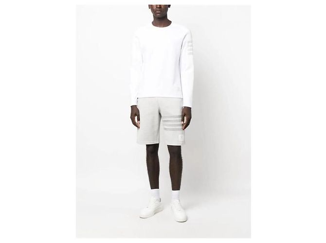 Thom Browne Baumwoll-T-Shirt mit langen Ärmeln Weiß - Ansicht 2