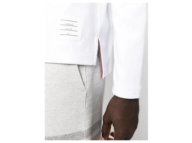 Thom Browne Baumwoll-T-Shirt mit langen Ärmeln Weiß - Ansicht 4