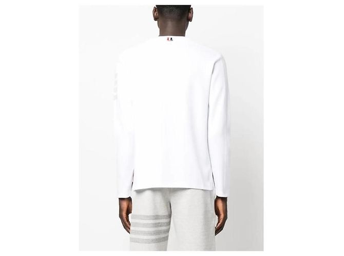 Thom Browne Baumwoll-T-Shirt mit langen Ärmeln Weiß - Ansicht 5