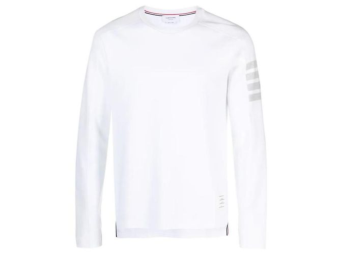 Thom Browne Baumwoll-T-Shirt mit langen Ärmeln Weiß - Ansicht 7