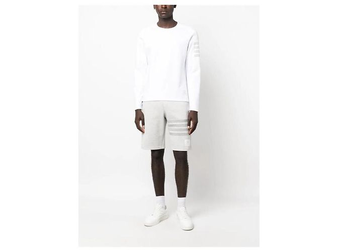 Thom Browne Baumwoll-T-Shirt mit langen Ärmeln Weiß - Ansicht 8