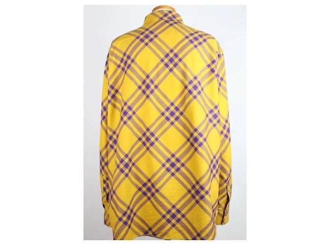 Burberry Camicia a quadri in cotone gialla - vista 2