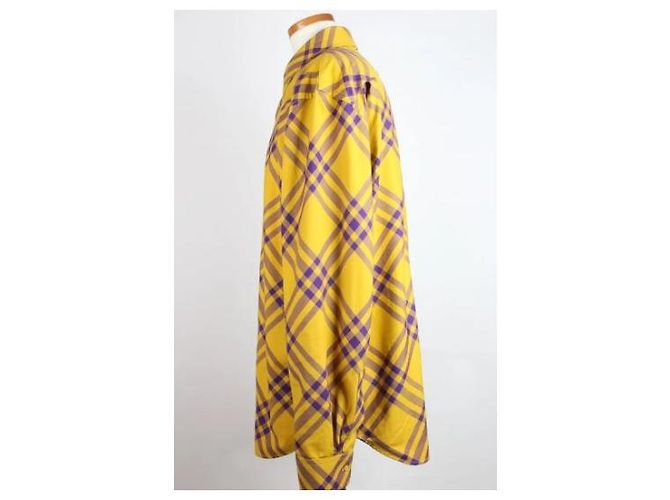 Burberry Camicia a quadri in cotone gialla - vista 4