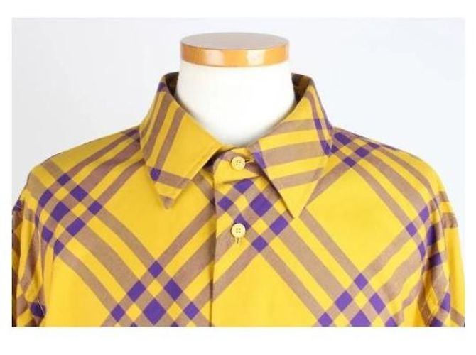 Burberry Camicia a quadri in cotone gialla - vista 5