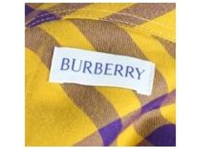 Burberry Camicia a quadri in cotone gialla - vista 7