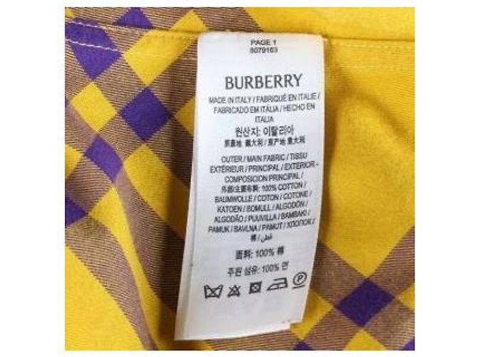 Burberry Camicia a quadri in cotone gialla - vista 9