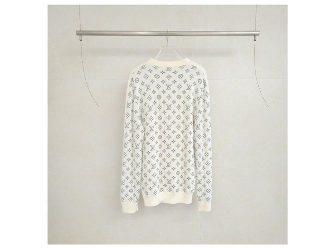 Louis Vuitton Monogram Half and Half Cashmere White Knit XXL - Ansicht 3