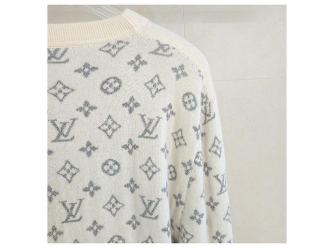 Louis Vuitton Monogram Half and Half Cashmere White Knit XXL - Ansicht 4